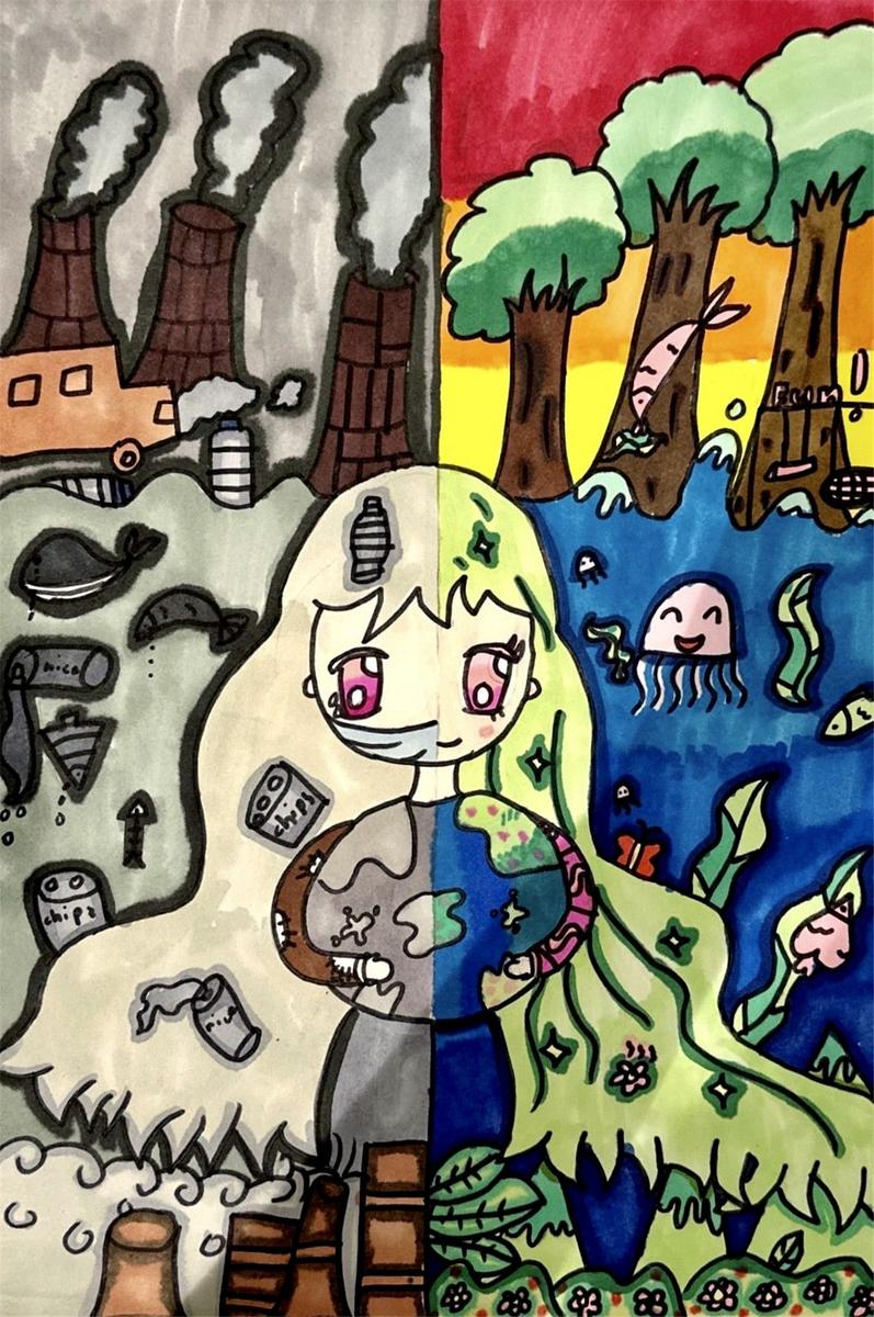 《向右走，守護(hù)那一抹綠》 趙桾然 7歲