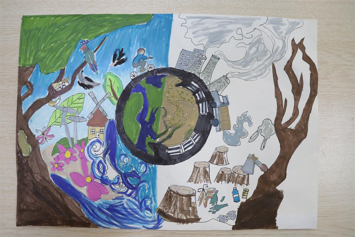 《保護(hù)環(huán)境，低碳出行》張雅涵 10歲